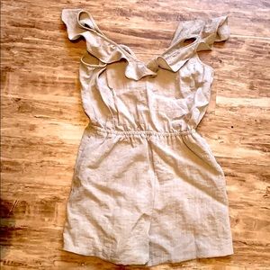 H&M tan sleeveless linen style romper